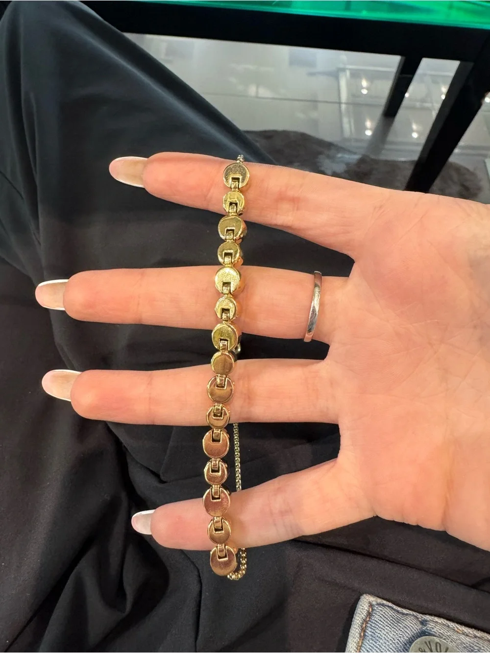 New Yellow Gold-tone Bezel-Set Rainbow Gemstone Tennis Bracelet